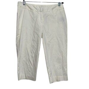 Worthington Womens Petite Modern Fit White Capri Pants 4P Cotton Blend